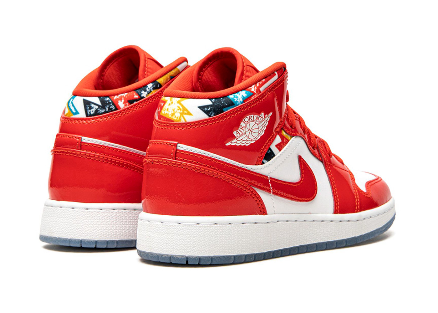 Air Jordan 1 Mid Barcelona Sweater Red Patent GS DROPJUST.COM