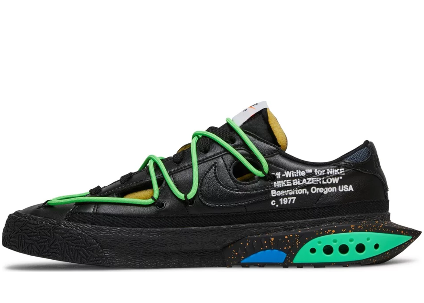 Nike Blazer Low Off White Black Electro Green DROPJUST.COM