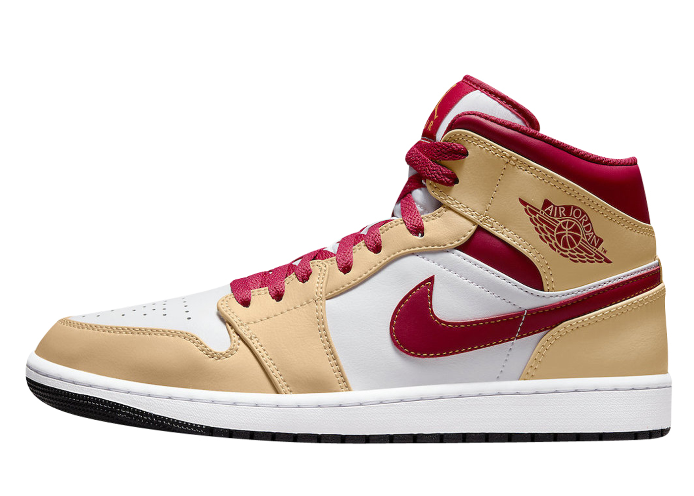 Air Jordan 1 Mid Light Curry Cardinal