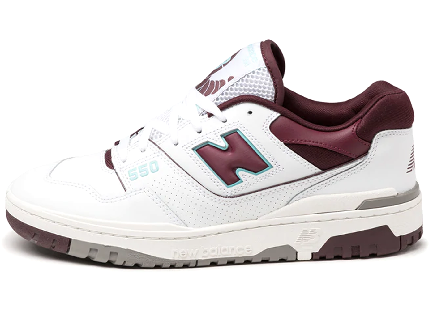 New Balance 550 Burgundy Cyan