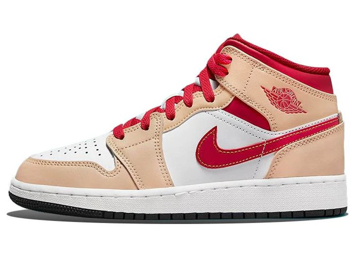 Air Jordan 1 Mid Light Curry Cardinal (GS)