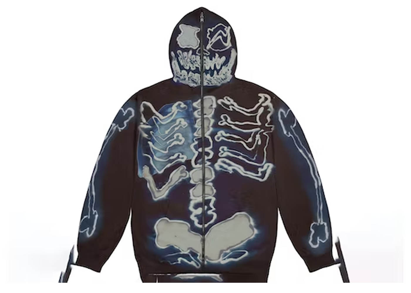 Travis Scott Cactus Jack For Fragment Skeleton Graffiti Full Zip Hoodie Multi