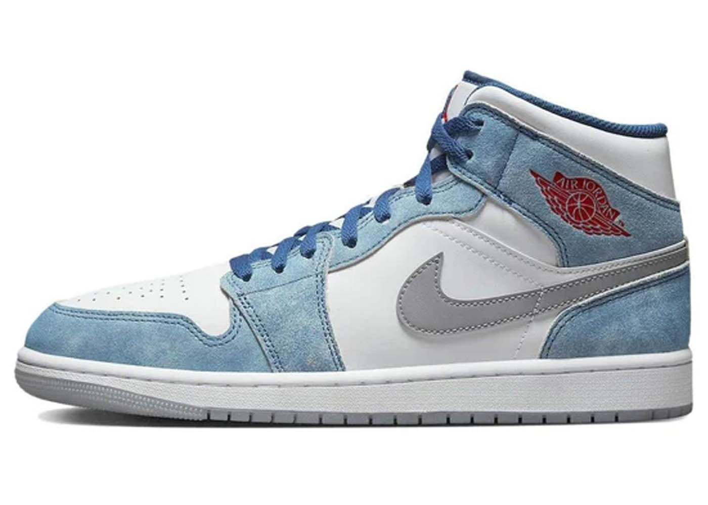 Air Jordan 1 Mid French Blue Fire Red