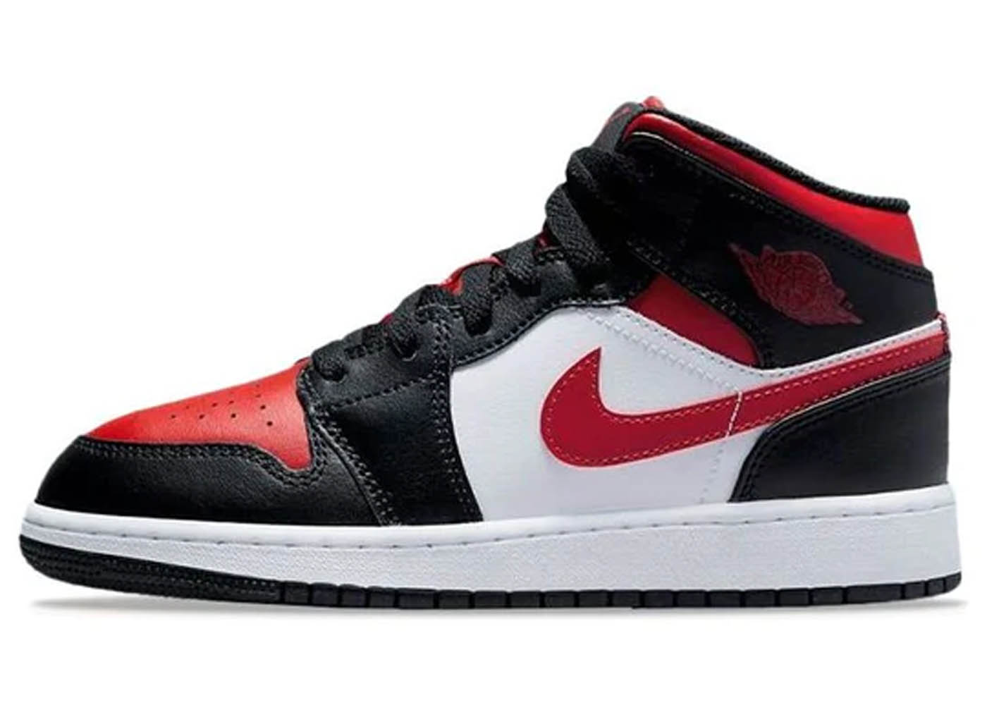 Air Jordan 1 Mid Black Fire Red (GS)