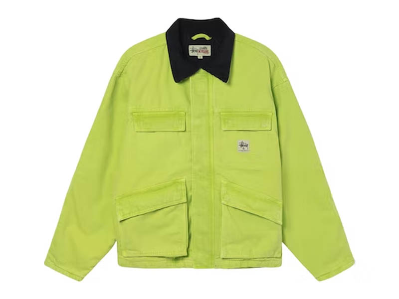 Stussy Washed Canvas Shop Jacket Lime