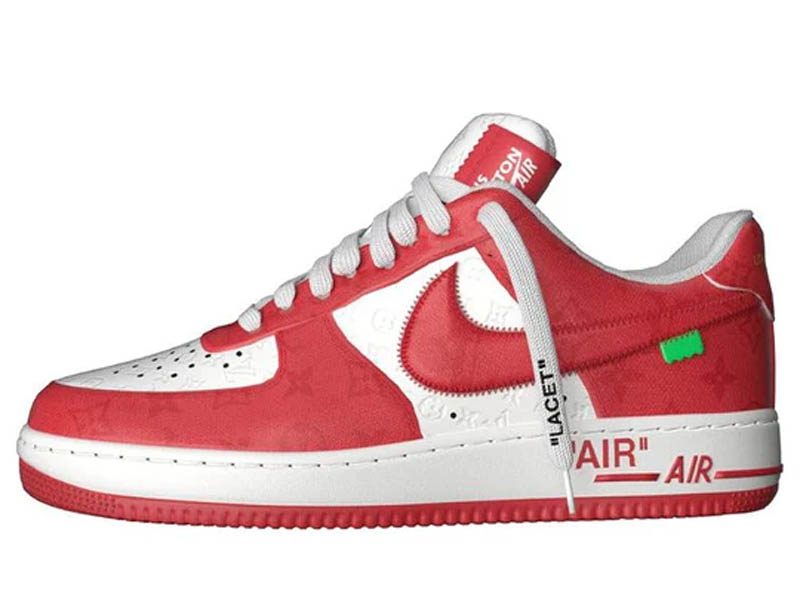 Louis Vuitton Nike Air Force 1 Low By Virgil Abloh White Red