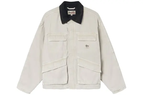 Stussy Washed Canvas Shop Jacket Bone