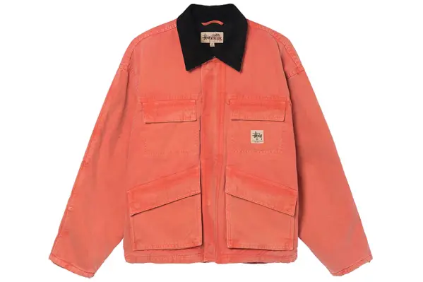 Stussy Washed Canvas Shop Jacket Orange