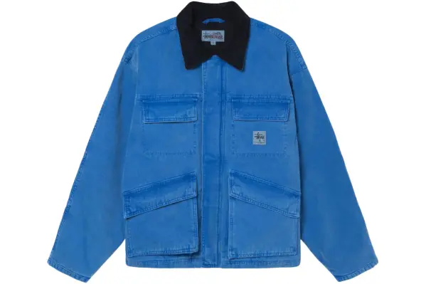 Stussy Washed Canvas Shop Jacket Blue