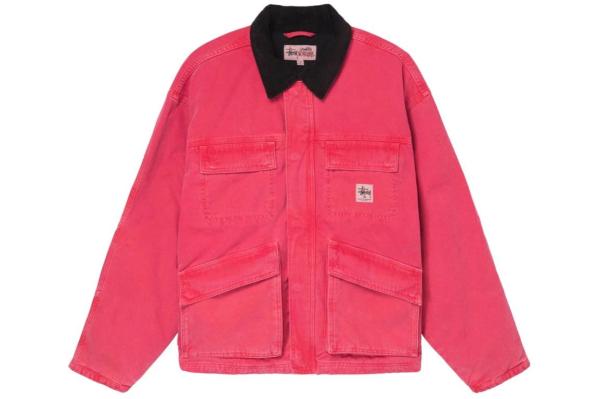 Stussy Washed Canvas Shop Jacket Pink
