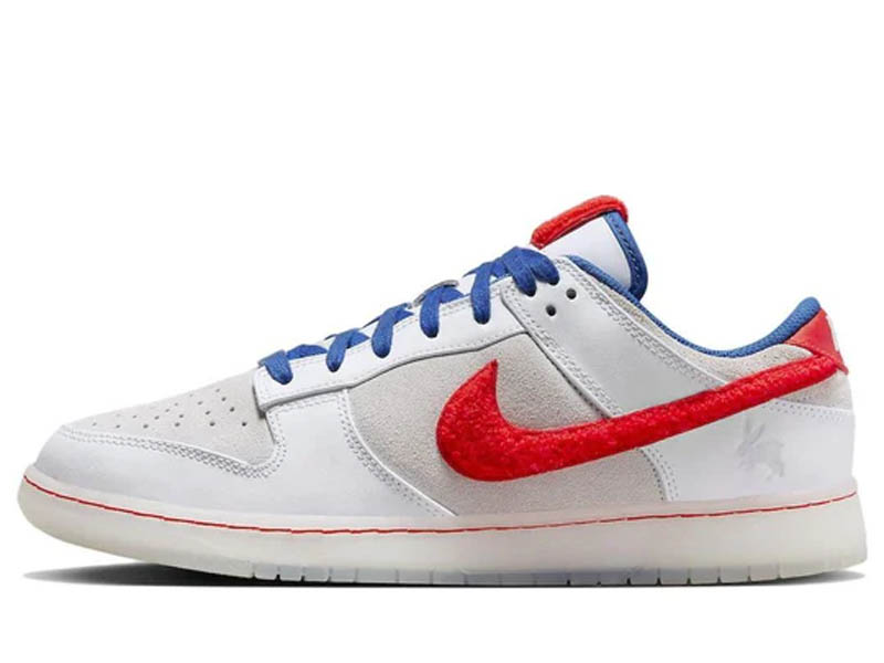 Nike Dunk Low Retro PRM Year of the Rabbit White Crimson Varsity Royal