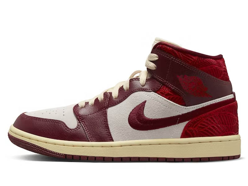 Air Jordan 1 Mid SE Tiki Leaf Team Red (W)