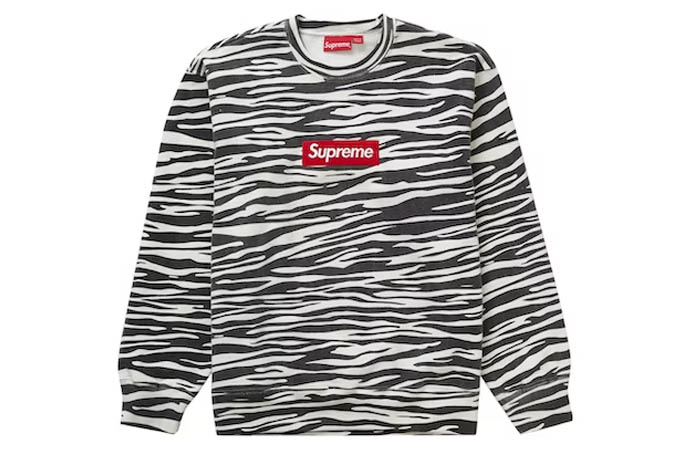 Supreme Box Logo Crewneck (FW22) Zebra