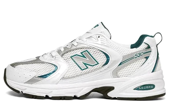 New Balance 530 White Silver Green