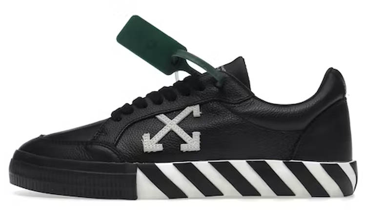 Off-White Vulc Low Leather Black White SS22 | DROPJUST.COM