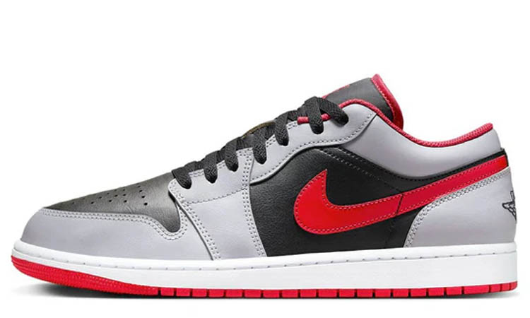 Air Jordan 1 Low Black Light Smoke Grey Gym Red